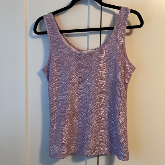Forever21 Shiny Purple Textured Tank Top